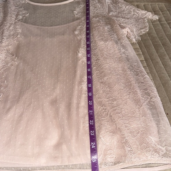 Worthington Blush Lace Chiffon Blouse XL - Picture 5 of 5